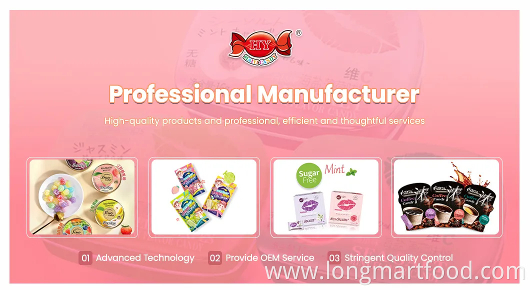 Poly Bag Packaging Soft White Strawberry Flavor Marshmallow Candy